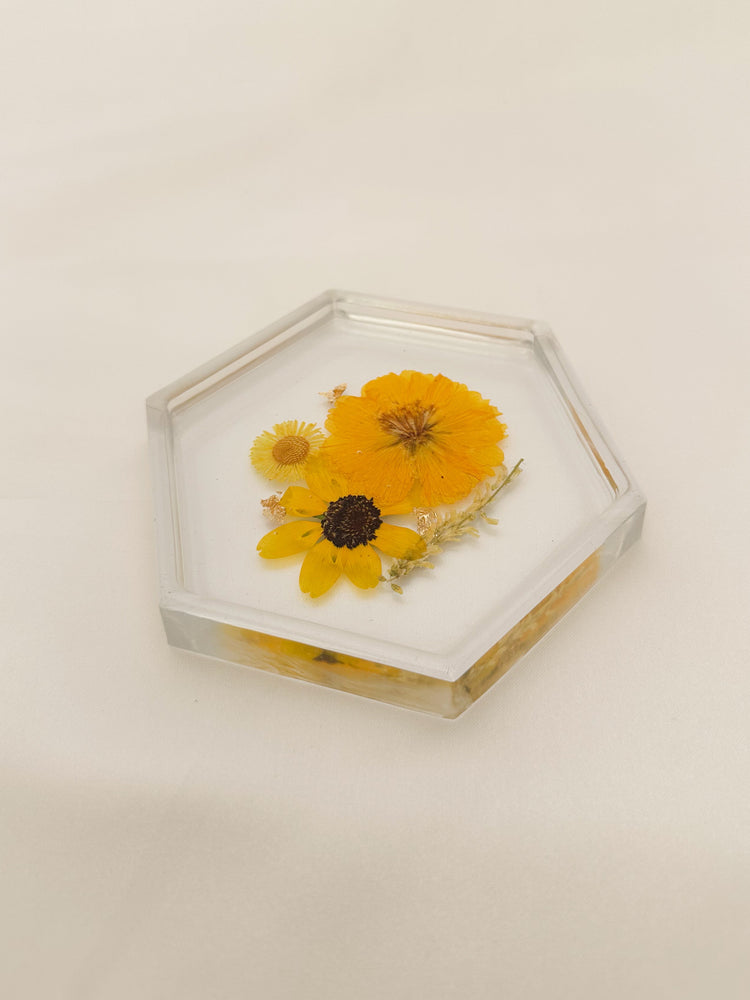 Yellow Floral Coaster