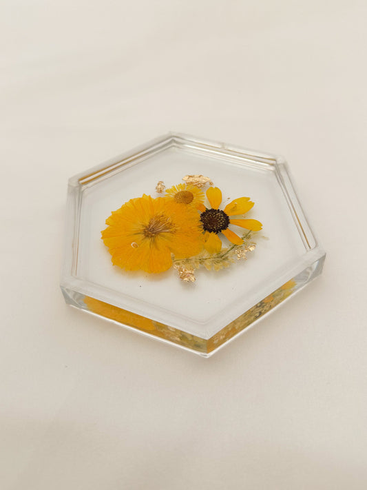 Yellow Floral Coaster