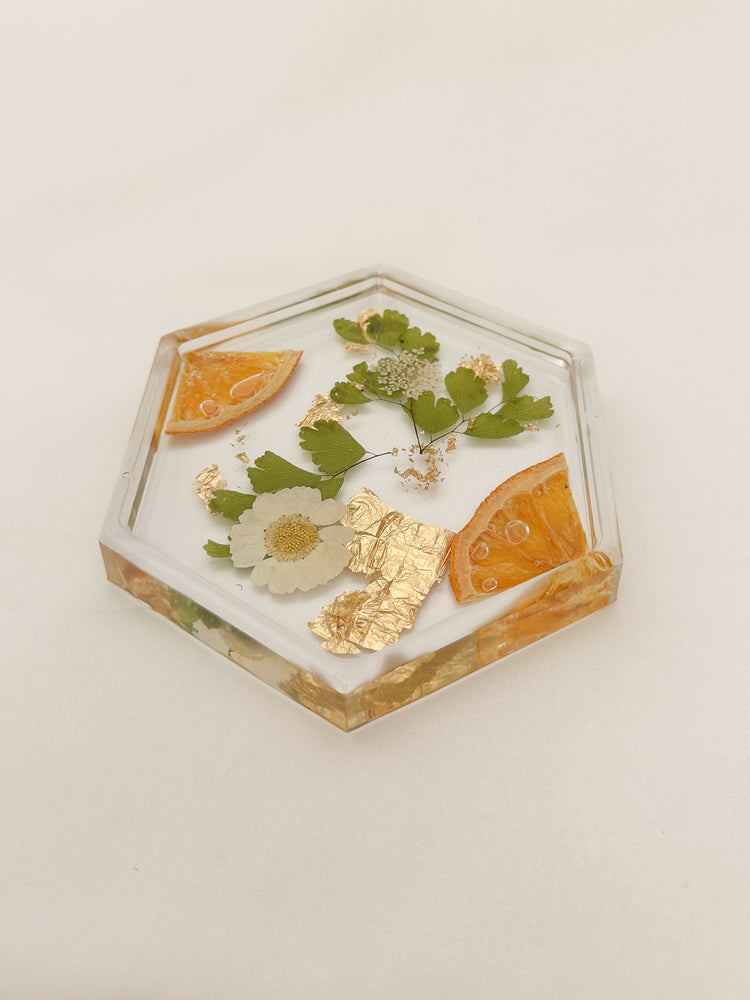 Floral Orange Coaster