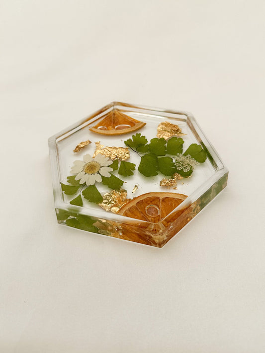 Floral Orange Coaster