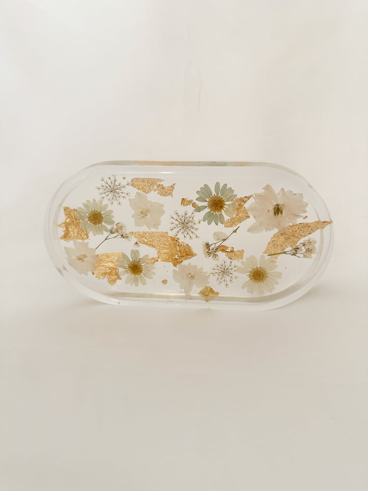 Handmade Pressed Flower Trinket Tray (Imperfect)