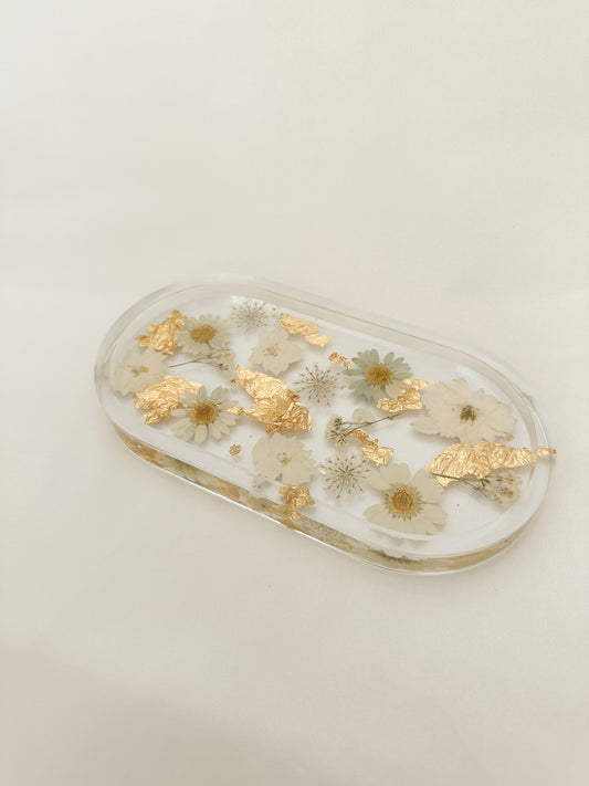 Handmade Pressed Flower Trinket Tray (Imperfect)