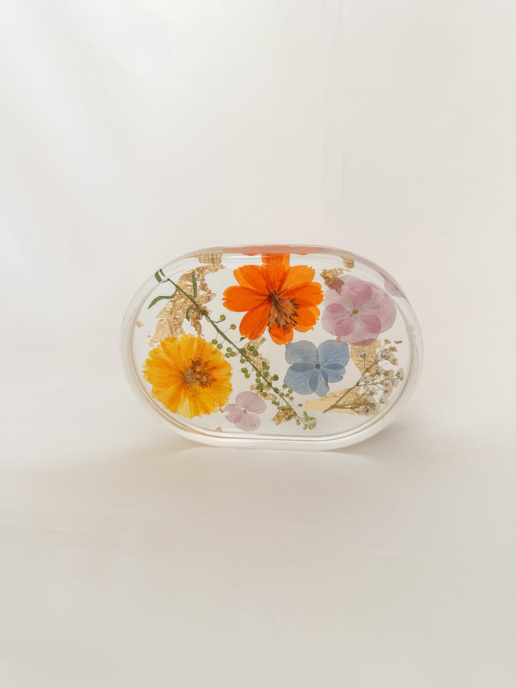 Handmade Pressed Flower Shortie Trinket Tray