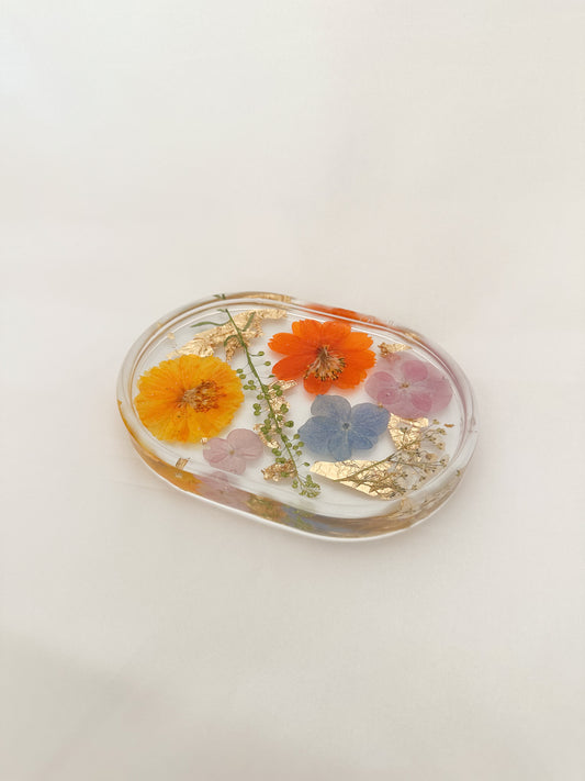 Handmade Pressed Flower Shortie Trinket Tray