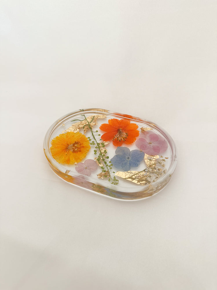Handmade Pressed Flower Shortie Trinket Tray