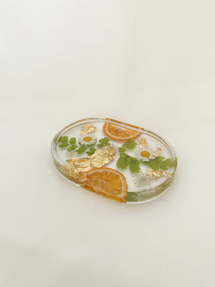 Handmade Pressed Flower Shortie Trinket Tray