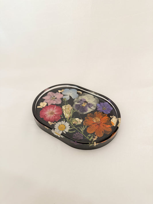 Handmade Pressed Flower Shortie Trinket Tray
