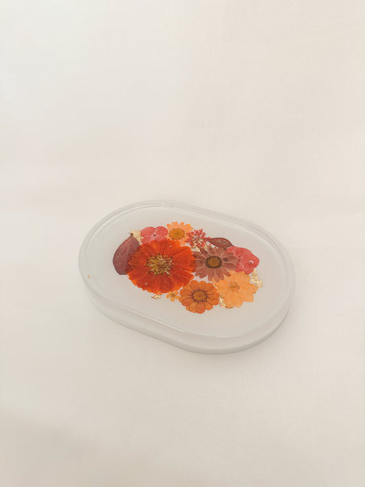 Handmade Pressed Flower Shortie Trinket Tray