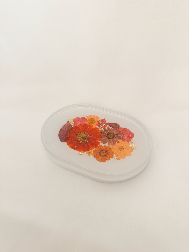 Handmade Pressed Flower Shortie Trinket Tray