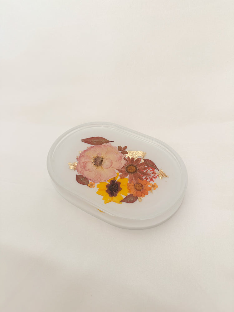 Handmade Pressed Flower Shortie Trinket Tray