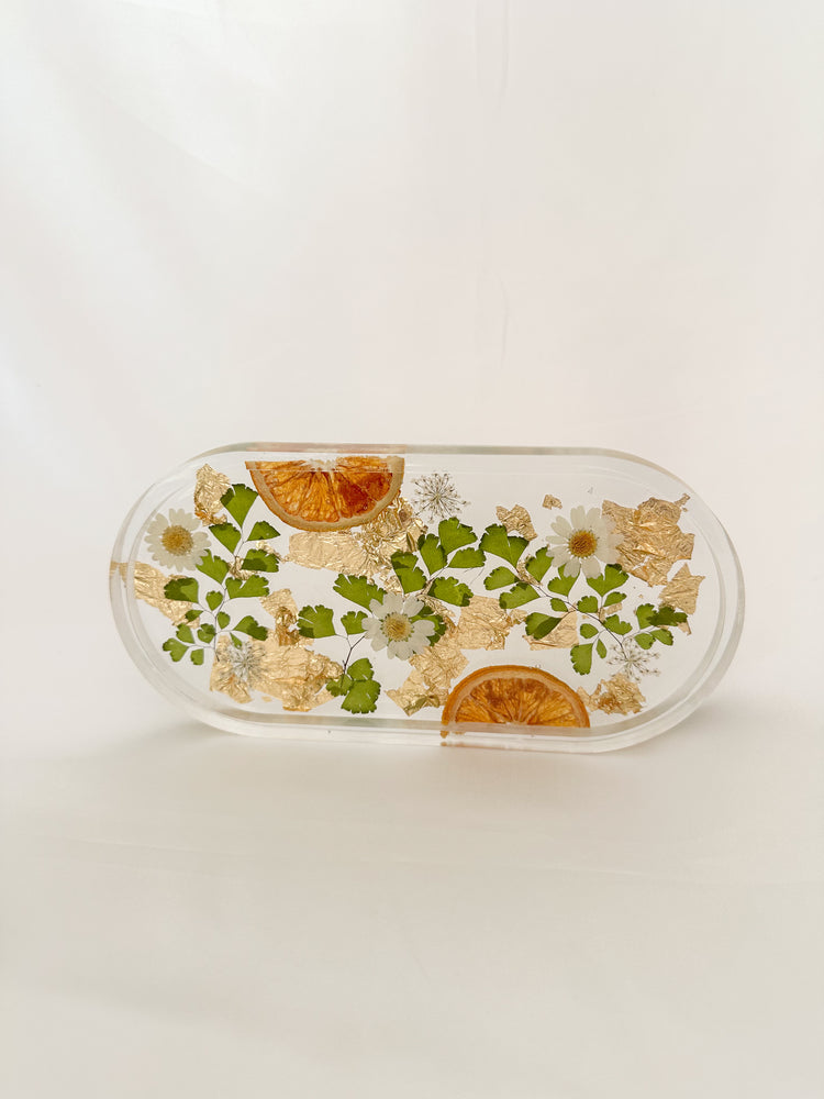 Handmade Pressed Flower XL Trinket Tray