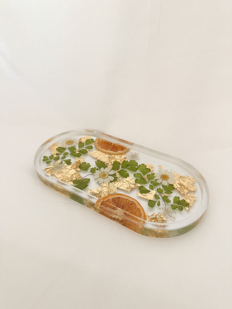 Handmade Pressed Flower XL Trinket Tray