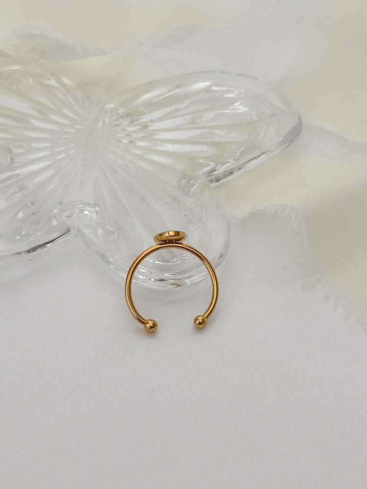 Dainty Pressed Flower Adjustable Ring (Oval)
