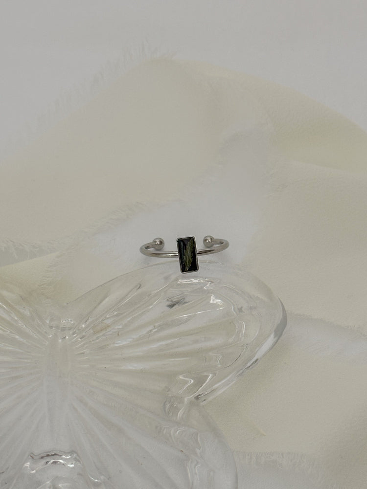Dainty Pressed Flower Adjustable Ring (Rectangle)