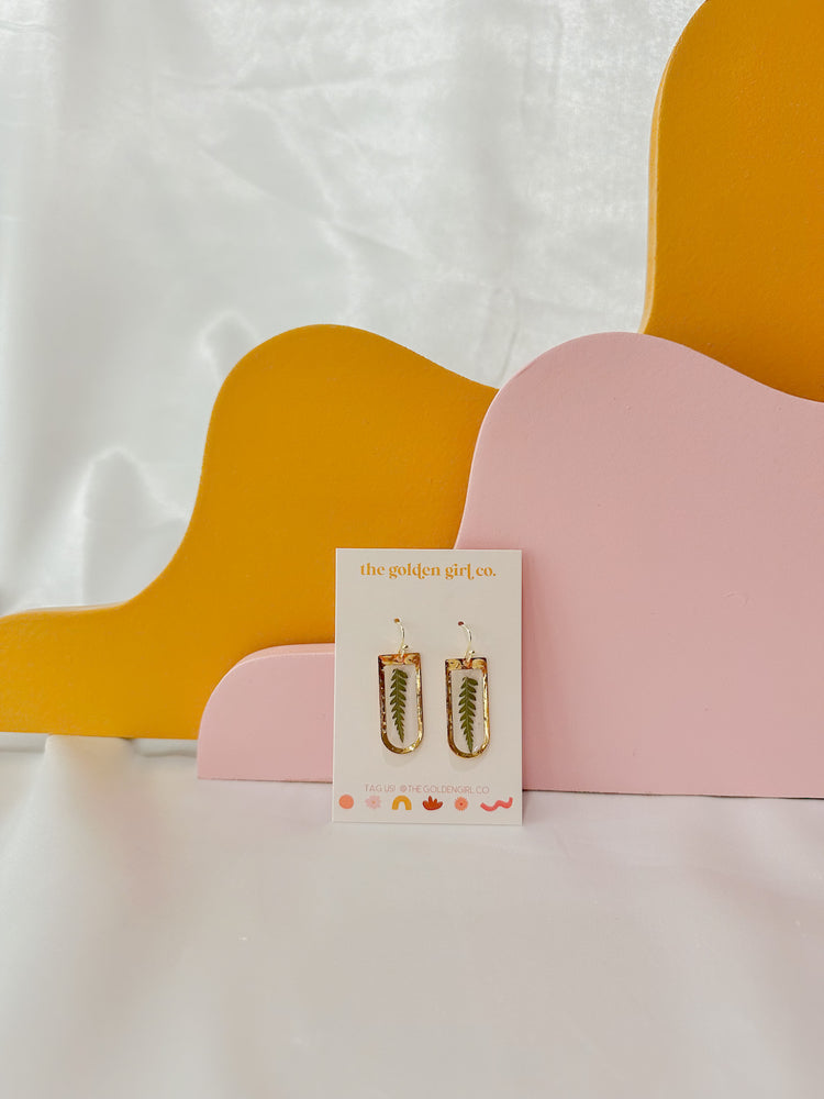 Dainty Gold Fern Dangles