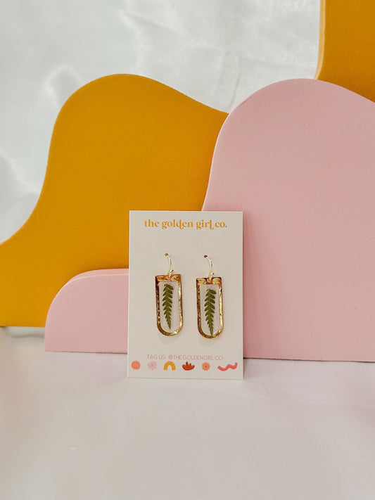 Dainty Gold Fern Dangles