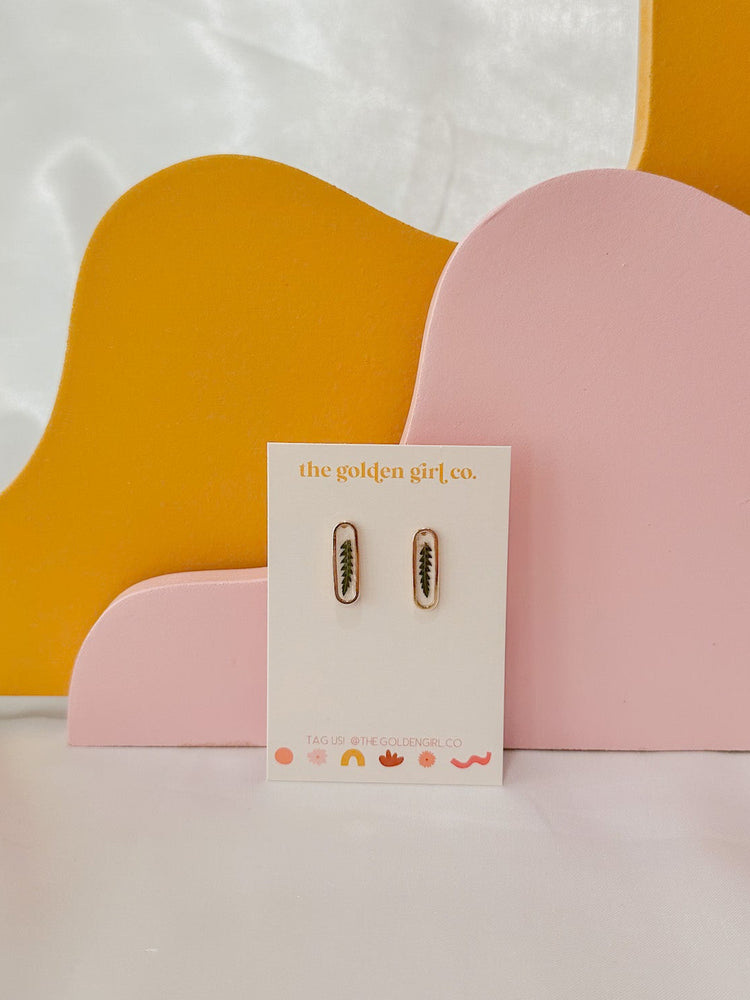 Dainty Gold Fern Studs