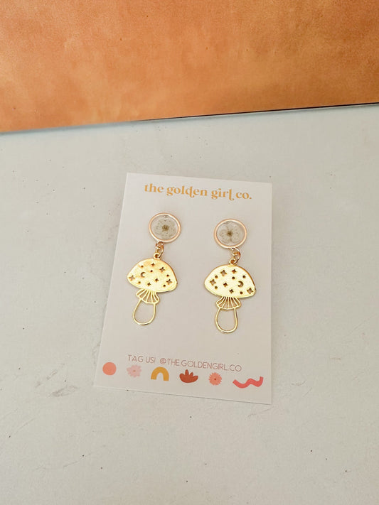 Floral Mushroom Dangles