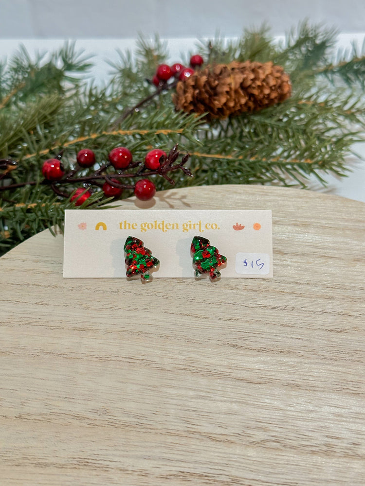 Classic Christmas Tree Studs (Ready to ship)