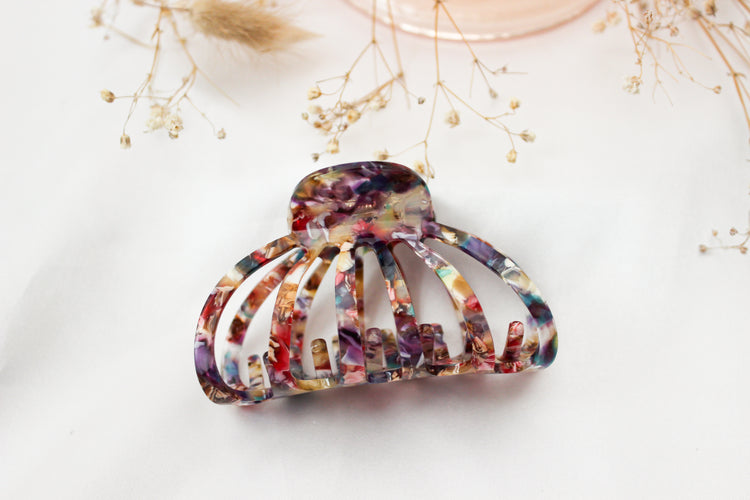 Rainbow Marble Claw Clip