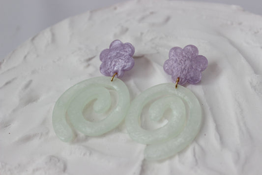 Flower Swirly Dangles