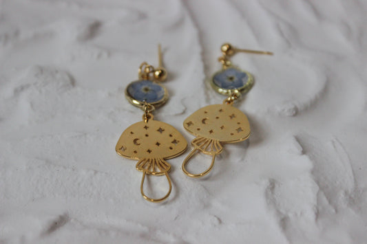 Floral Mushroom Dangles