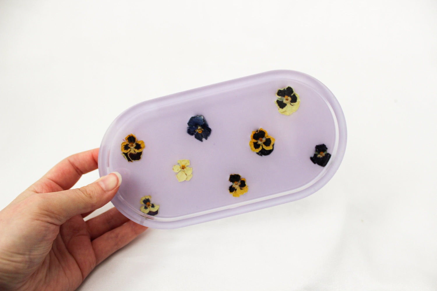 Handmade Resin Pill Tray | Dried Flowers | Bathroom Vanity Tray | Catch All Dish | Trinket Tray | Boho Decor | Bright Floral Resin Tray |