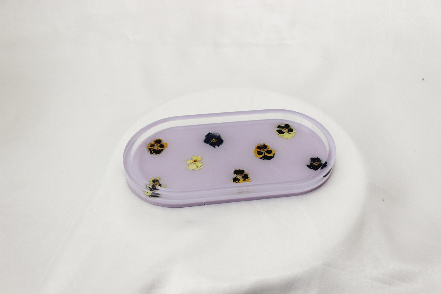 Handmade Resin Pill Tray | Dried Flowers | Bathroom Vanity Tray | Catch All Dish | Trinket Tray | Boho Decor | Bright Floral Resin Tray |