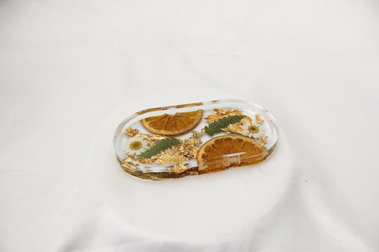 Handmade Resin Pill Tray | Dried Flowers | Bathroom Vanity Tray | Catch All Dish | Trinket Tray | Boho Decor | Bright Floral Resin Tray |