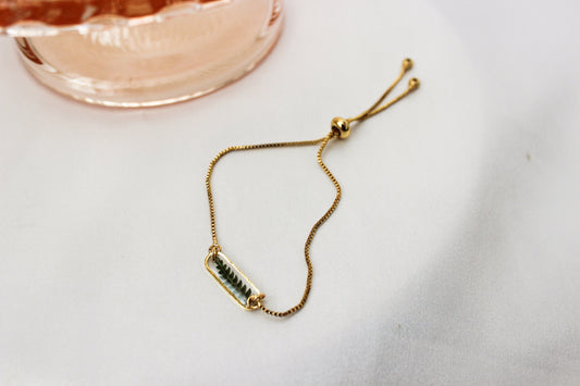 Resin Fern Bracelet | Pressed Flower Resin Bracelet | Minimalist Jewelry | Lightweight Statement Bracelet | Adjustable Dainty Gold Bracelet